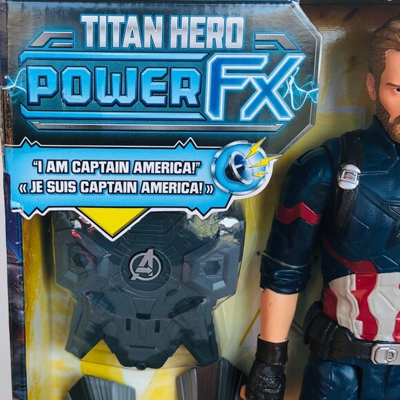 Marvel Avengers Titan Heroes Power FX Captain American Speaks French New in Box - Picture 13 of 16